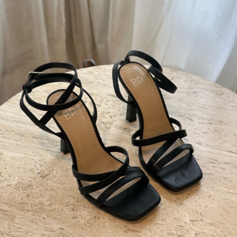 BP Elegant Black Strappy Heels